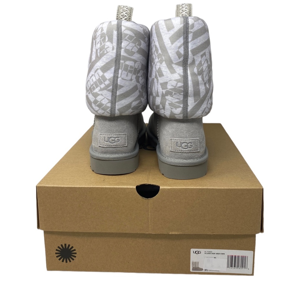 UGG Classic Short Jersey Stripe Gray Suede Boots Winter Women's Size 1138431 SEL - Picture 6 of 11